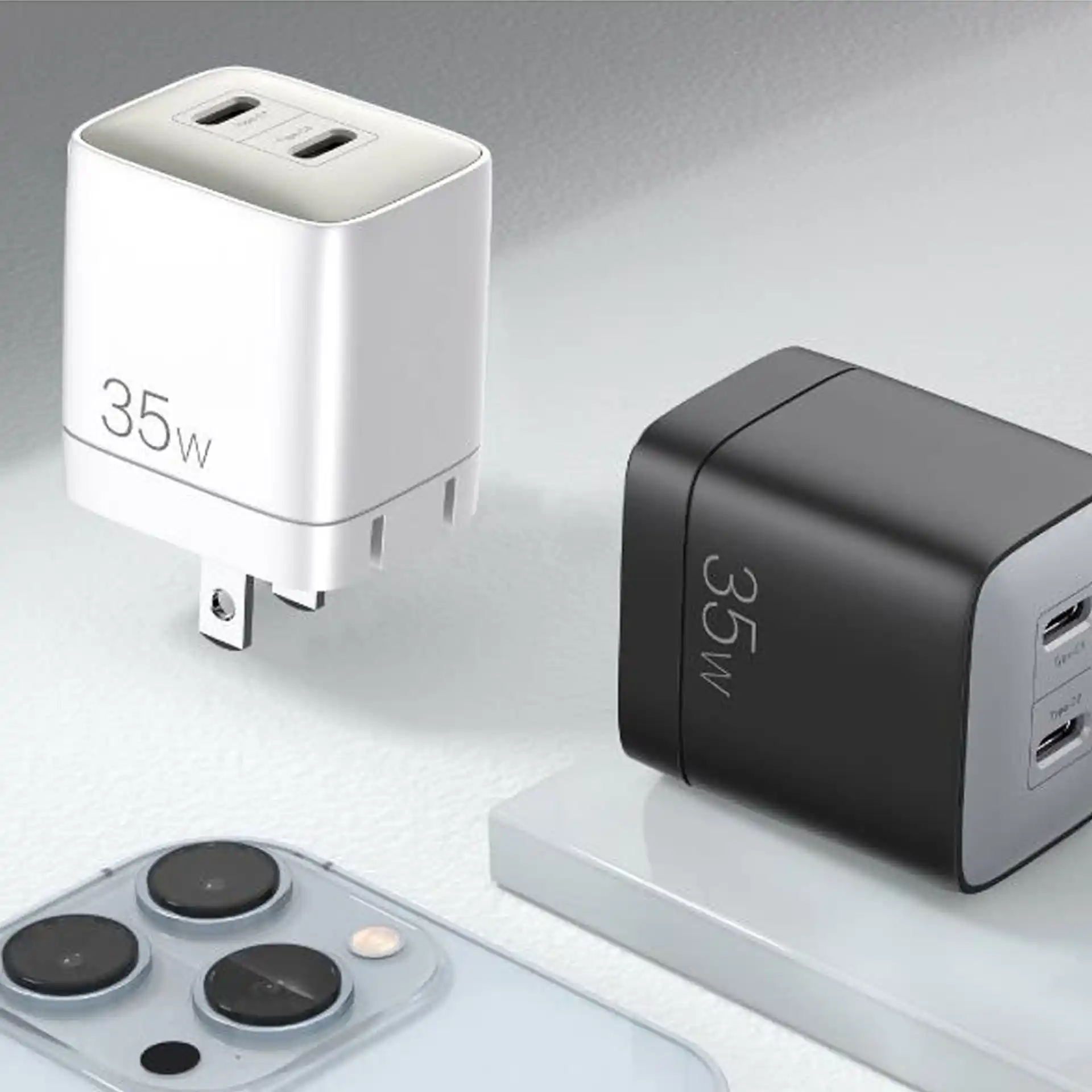 WOP28 35W Mini GaN Charger with Dual USB-C